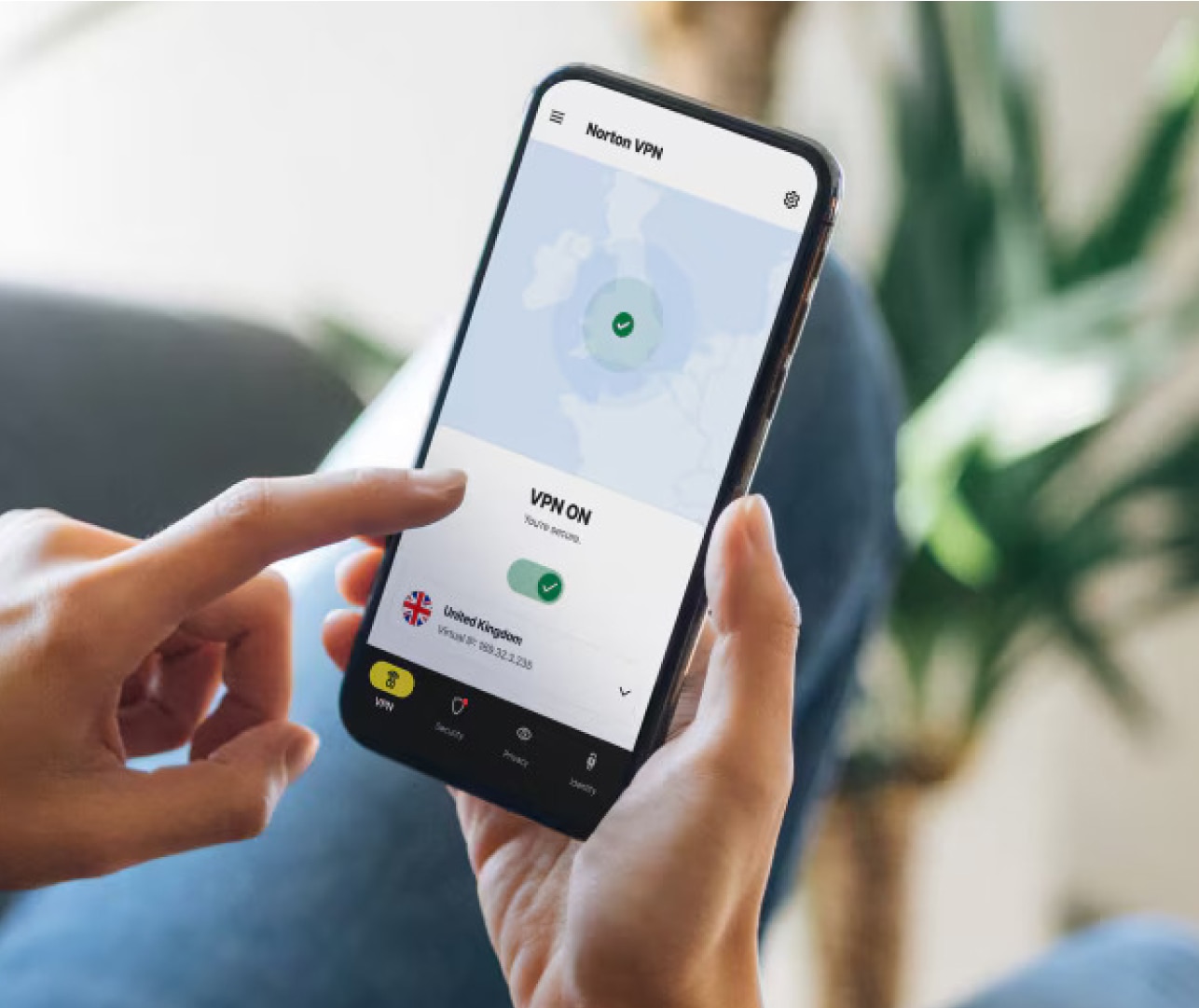 Výstraha na obrazovce, Norton Secure VPN.